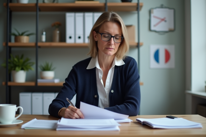 Femme d'âge moyen dans un bureau organisé et lumineux