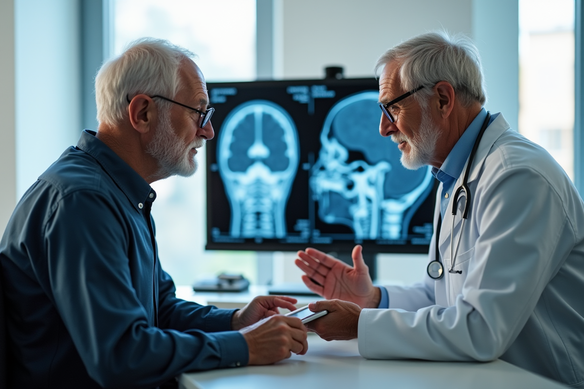 Medecin expliquant les résultats d